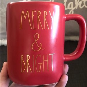 Rae Dunn Merry and bright gold lettering mug